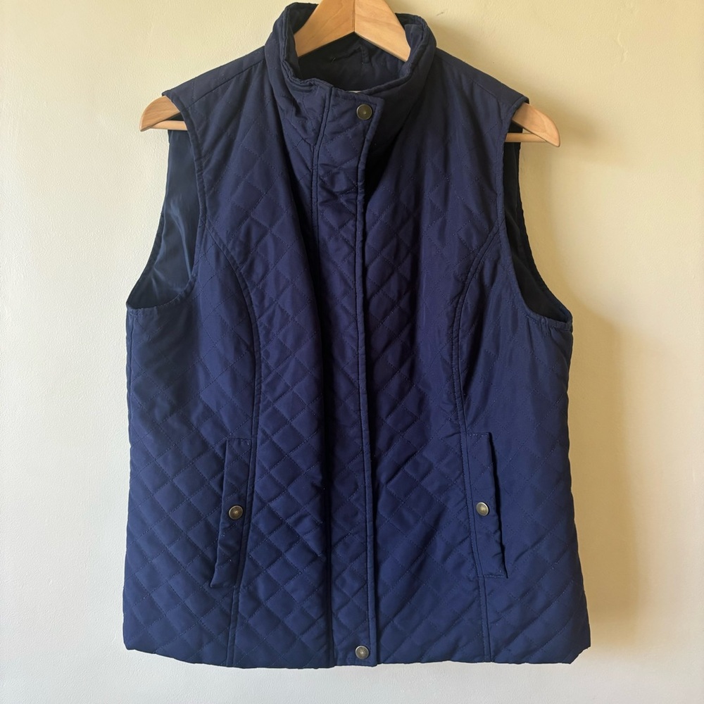 G.H. Bass & Co. Dark Blue Quilted Vest Size Large